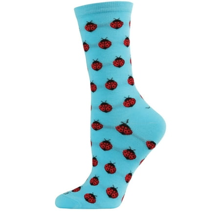 

MeMoi Ladybug Bamboo Blend Crew Socks Turquoise 9-11