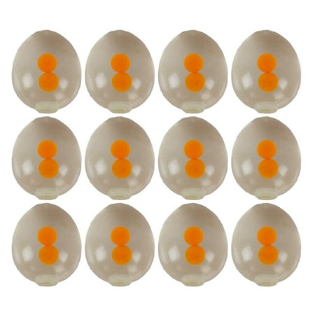12 Pack of W/O The Egg Shell Double Egg Yolk Squeeze Squish Toy