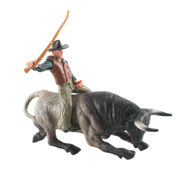 Figuras taurinas estatua de animales decoración de habitación estatuilla juguetes educativos Zulema Figura Toro con jinete