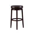 thumbnail image 3 of Linon Maya Tabouret de Bar Pivotant en Similicuir Brun de 31 Pouces avec Cadre en Bois Brun, 3 of 9