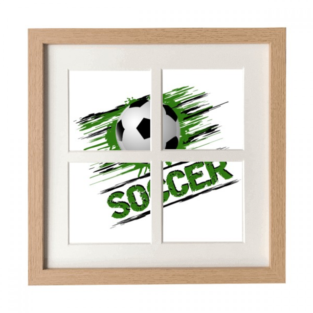 Green Soccer Football Sports Frame Wall Tabletop Display 4 Openings
