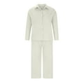 thumbnail image 5 of Womens 2 Piece Cotton Linen Sets Plus Size Lounge Outfits Long Shirts Plus Size Long Pants Tracksuit Sweatsuits, 5 of 5
