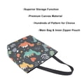 thumbnail image 3 of FORMRS Womens Canvas Tote Bag with Zipper Inner Pocket Shoulder Handbag, Cute Dinosaur, 3 of 7
