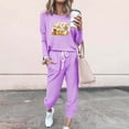 thumbnail image 2 of PuLe Long Sleeve Tops for Women Womens 2 Piece Tracksuit Fall Outfits 2024 Crew Neck Long Sleeve Sweatshirts & Sweatpants Lounge Sets Sweatsuits, 2 of 4