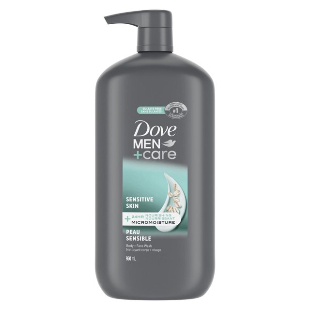 Dove Men+Care Sensitive Shield Body and Face Wash with 24-Hour Nourishing Micromoisture Technology Body Wash for Men