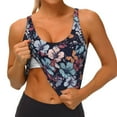 thumbnail image 3 of Pofeuu Flowers ad Butterflies Print Sports Bra for Women Sexy Vest Yoga Running Gym Fitness Crop Bras Tops-X-Large, 3 of 8