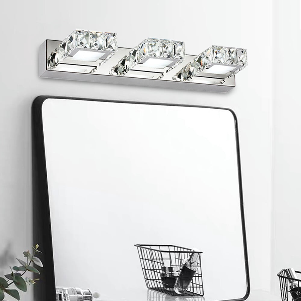 LED Over Mirror Light, K9 Crystal LED Light Over Mirror , Modern Bathroom Mirror Light Fixtures for Bathrooms, Bedrooms, Study Rooms, Living Rooms, and More (18.11*1.97*4.33in)