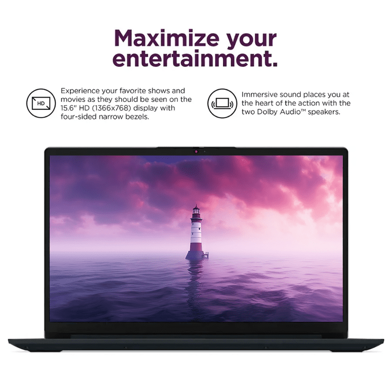 Lenovo Ideapad 15.6" Business and Student Laptop, AI Copilot, 20GB RAM 1TB SSD, Windows 11 Pro with 1 Year Microsoft 365, Intel Dual Core Processor, NLY Earphones, Abyss Blue