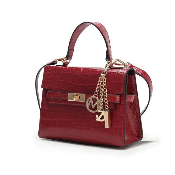 MKF Collection Naomi Vegan Crocodile Leather Women’s Satchel Bag, Puse Handbag by Mia K - Red