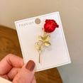 thumbnail image 3 of 2024 New Red Rose Flower Brooch For Women Elegant Blouse Brooch Pin Dress Luxury Fashion Jewelry Accessories Party Gifts, 3 of 7