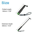 thumbnail image 2 of Uxcell Portable Extension Selfie Stick, Adjustable Aluminum Alloy Hand Grip Monopod Pole, 19 Inch, Green & Black, 2 of 6