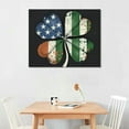 thumbnail image 2 of Nawypu Clover American Ireland Flag Canvas Hanging Picture Wood Frame Wall Art Poster Painting Kit for Artwork Decor, 2 of 6
