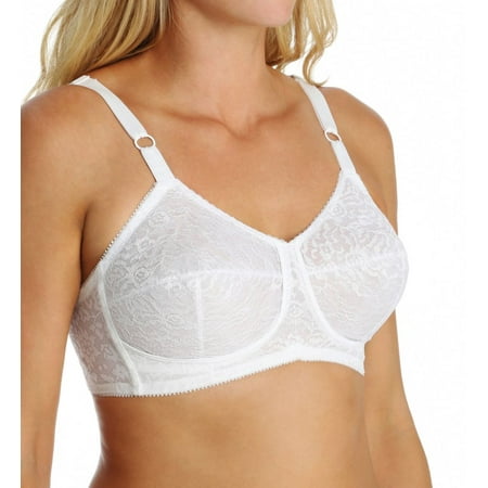 

Women s Rago 2101 Lacette Satin and Lace Wireless Support Bra (White 48C)