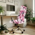 thumbnail image 3 of ZIATUBLES Desk Office Chair Cover Washable Soft Home Office Chair Cover Hibiscus Flower Leaf Printed Removable Dust Proof Computer Rotating Slipcover Stylish Chair Protector Cover, L, 3 of 7
