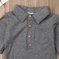 thumbnail image 4 of Baby Boy Fashion Jumpsuit T Shirt Button Style Monochrome Pocket Romper, 4 of 5