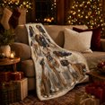 thumbnail image 3 of Boxer Dog Portrait Collage Vintage Parchment Botanical Accents, Peaceful Pet Portrait Pattern, Warm Flannel Blanket for Living Room and Bedroom, Dog Lovers Just Because Gift, Pet Lover Home Decor, 3 of 9