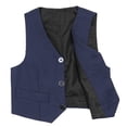 thumbnail image 3 of Kaerm Kids Boys Solid Color Formal Suit Vest Dressy Waistcoat Gentleman Wedding Party Outfits Navy Blue 150, 3 of 7