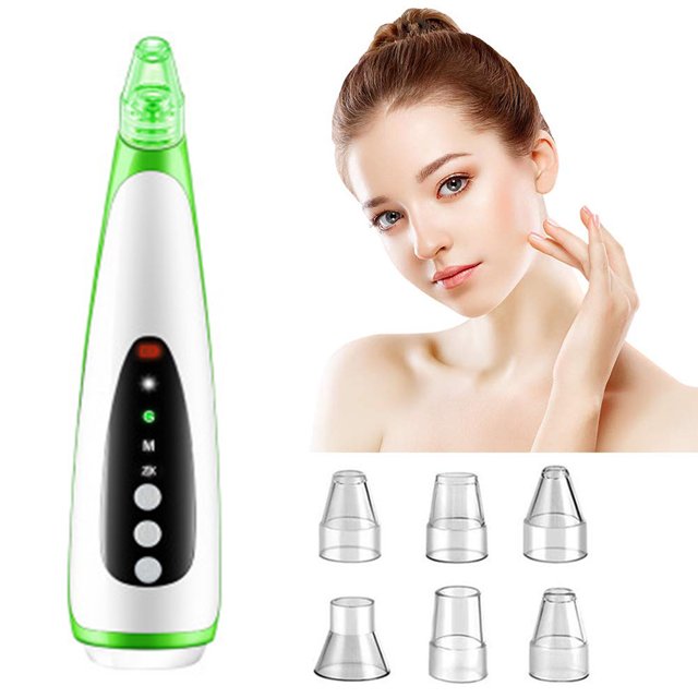 Aspiradora removedora de espinillas, aspiradora eléctrica de poros faciales Kit de herramientas de limpieza USB recargable con pantalla LED 6 sondas Zhivalor 220081-3