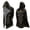 Black, variant on Viking Knit Cardigan with Hooded Longline Patterned Sweater Jacket Open Front for Men Black L