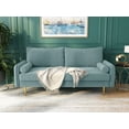 thumbnail image 3 of Koby Home Sectional Sofa Velvet Sleeper Sofas 70" Couch 3-Seater Couches for Living Room Cool Cascade, 3 of 4
