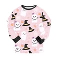 thumbnail image 5 of Enyan Halloween Pajamas Girls Kid Pajamas Pumpkin/Ghost Print Cute Long Sleeve Sleepwear Loungewear Pjs 2Pcs Set Little Girls Pajamas(8-9 Years), 5 of 7