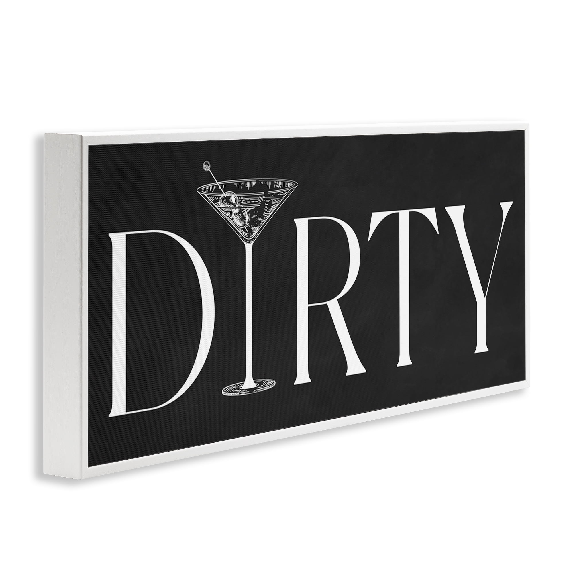 Stupell Industries Dirty Martini with Chalkboard Lettering White Framed Giclee Art, design by Lettered and Lined