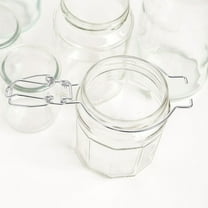 NICEXMAS Wide Mouth Lids Sealed Buckle Silver Glass Jars 6Pcs