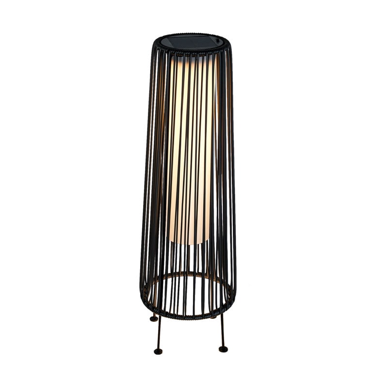 Solar Floor Lamp Outdoor, Waterproof Rattan Solar Lantern Lights for Patio, Yard, Porch, Pathway Decorations, Auto Shut-off, Dark Brown