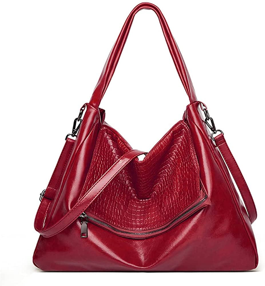 PIKADINGNIS Patent Leather Handbags for Women Crocodile Print Shoulder Bag  Top Handle Crossbody Bag Zipper Closure Tote Bag Purse