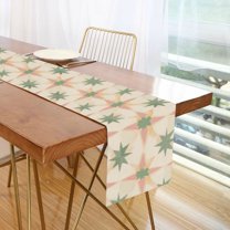 Yayeee Table Runner 70 inches Long Home Kitchen Dinning Party Decoration, Pastel Beige Geometric