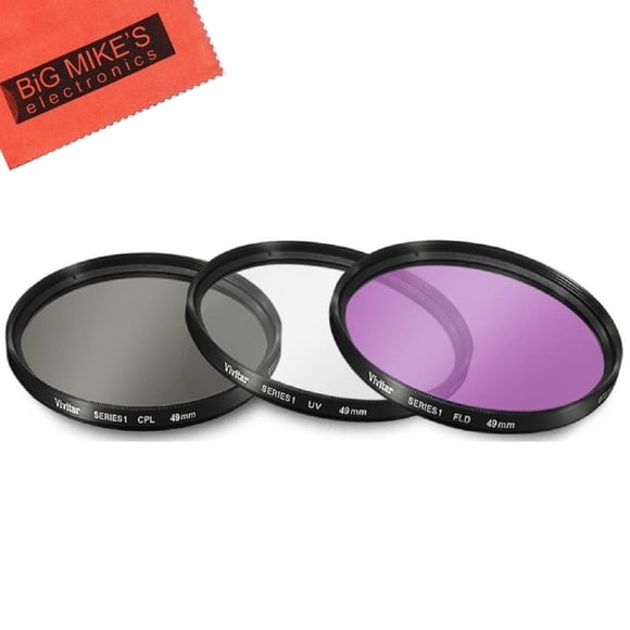 Kit de filtros UV-CPL-FLD de 49 mm de Big Mike para Canon EF 50 mm f/1.8 STM