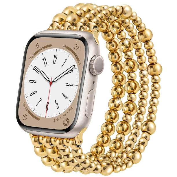 Pulseras con cuentas compatibles con Apple Watch de 38 a 45 mm para mujer