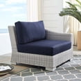thumbnail image 2 of Lounge Chair, Sunbrella, Rattan, Wicker, Light Grey Gray Blue Navy, Modern Contemporary Urban Design, Outdoor Patio Balcony Cafe Bistro Garden Furniture Hotel Hospitality, 2 of 9