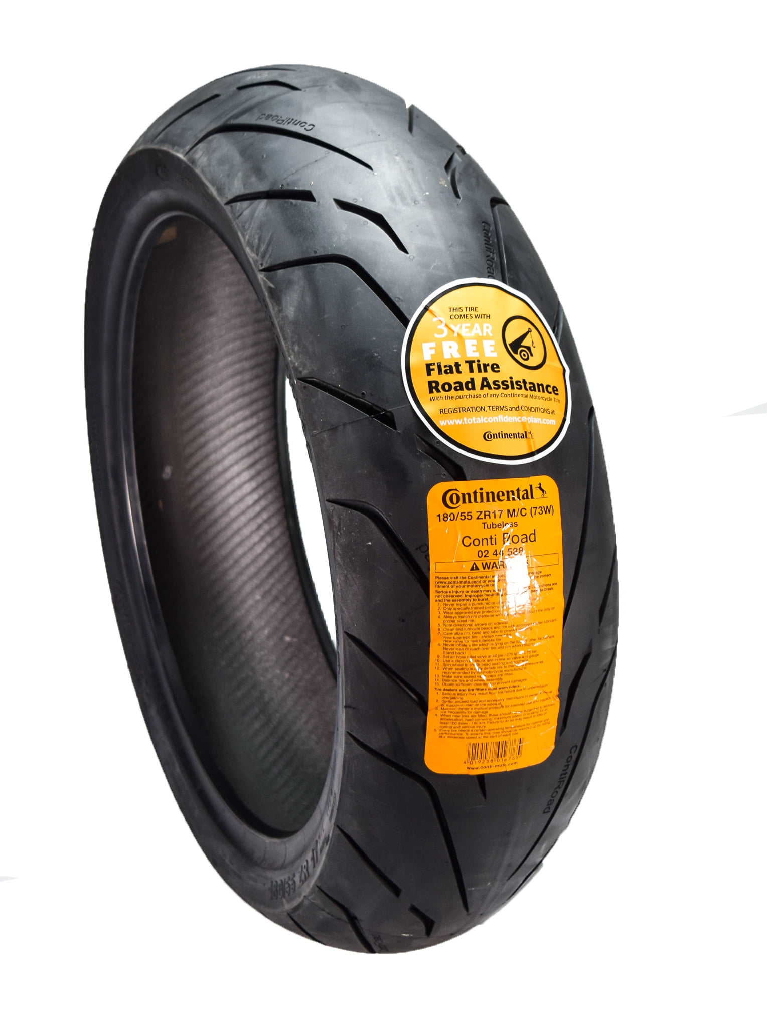 Tire Construction: Radial 02443550000 180/55ZR-17 Speed Rating: W Rear Tire Size: 180/55-17 Tire Type: Street Rim Size: 17 Continental Conti Road Attack 2 EVO Hyper Sport Touring Tire Tire Application: Touring Position: Rear Load Rating: 73 