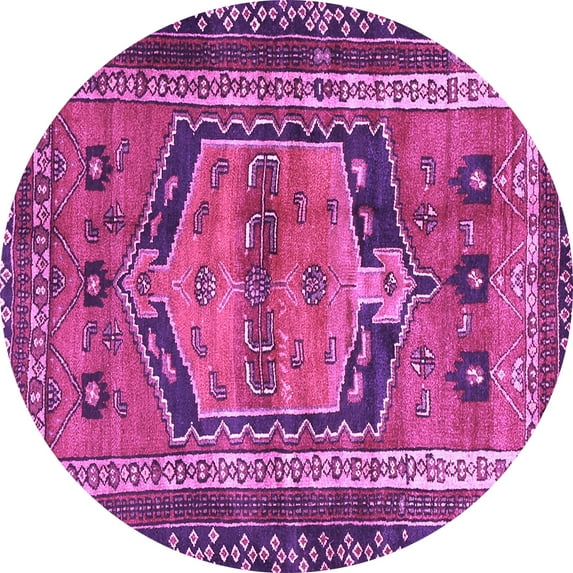 Ahgly Company Indoor Round Persian Purple Traditional Area Rugs, 5' Round