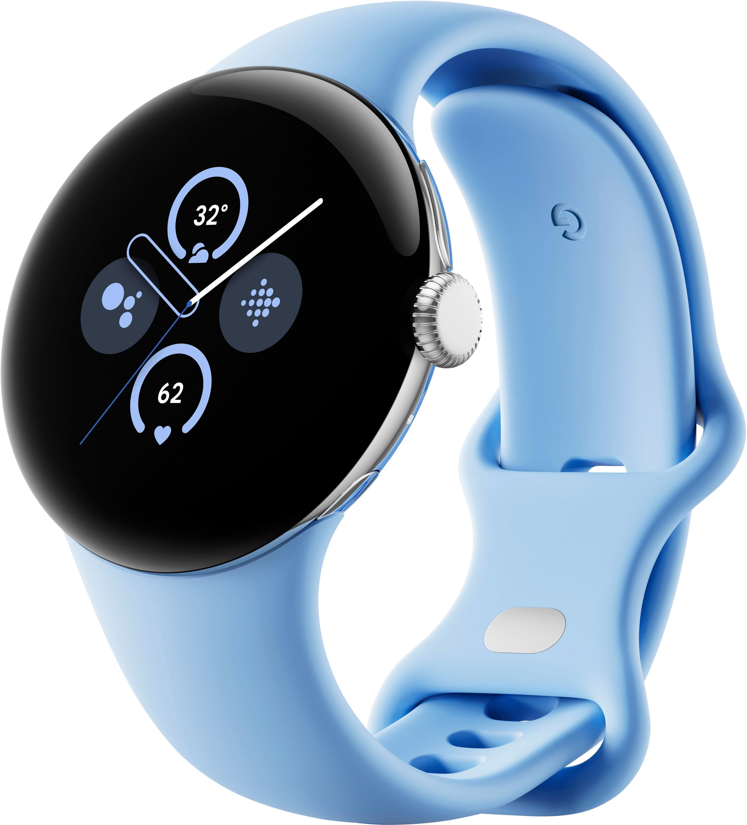 Restored Google Pixel Watch 2 (2023) 41mm G4TSL (GPS Only, No Cellular) Polished Silver Aluminum (Refurbished)