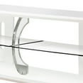 thumbnail image 3 of Benjara 72" Wooden TV Stand With Spacious Glass Shelf-Color:White and Clear, 3 of 4