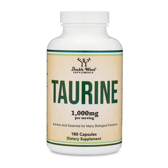 Taurine Supplement, Supports Heart & Vessels and Brain Health, 1000mg Per Serving, Double Wood Supplements