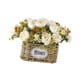 thumbnail image 4 of Flores artificiales con cesta para centro de mesa, decoración del hogar, regalo, suministros para fiestas Blanco, 4 of 9