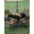 thumbnail image 3 of Outdoor Tablecloth with Umbrella Hole and Zipper, Merry Christmas Black Square Table Cloth 60x60 Inch Waterproof Tablecloth, Xmas Snowflakes Polka Dot New Year Picnic Table Cover for Patio Camping, 3 of 7