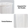 thumbnail image 3 of 6 Packs 50 L Plastic Laundry Hamper, Tall Dirty Clothes Basket with Cut Out Handle, White, 3 of 7