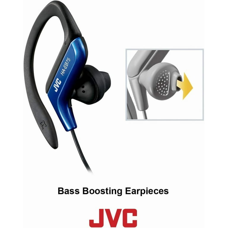 JVC HAEB75A Sports Ear-Clip Headphones, Bass Boost Earbuds with