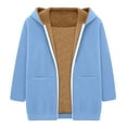 thumbnail image 5 of HAOTAGS Big Boys Mid-length Fleece Jacket, Long Sleeve Hooded Outwear for Winter Navy 5Years, 5 of 8