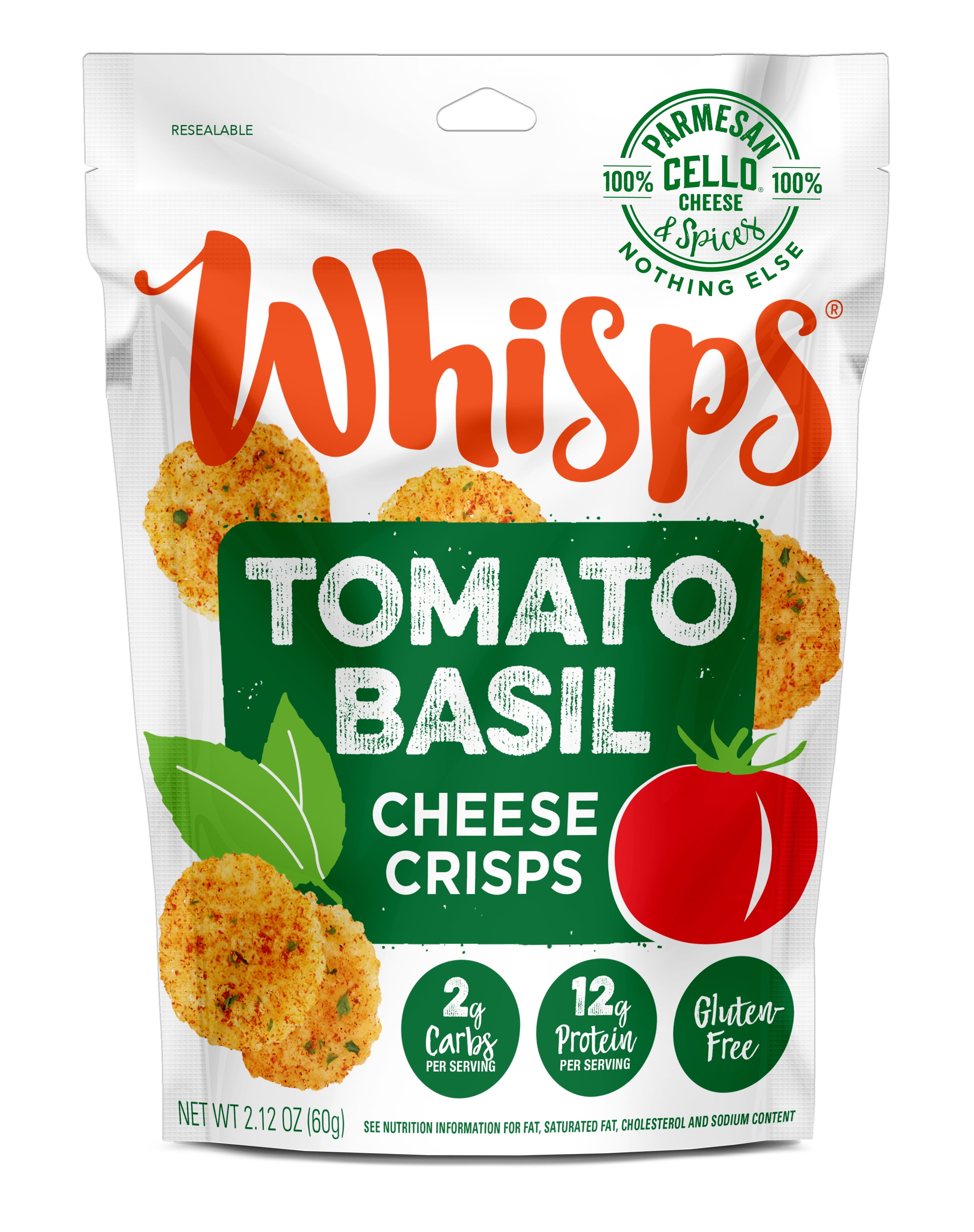 Whisps Tomato Basil Cheese Crisps, 2.12oz