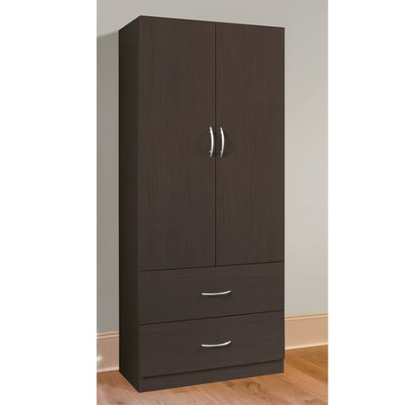 Home Source 2 Door Wardrobe Espresso Walmart Com