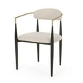 thumbnail image 2 of GDF Studio 5-Piece Morden Dining Set with Round Pedestal Table and Modern Gold-Trimmed Upholstered Chairs, 2 of 13