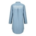 thumbnail image 5 of Dyegold Sundresses for Women Plus Size Summer Denim Shirt Dresses for Womens Short Sleeve Loose Jean Midi Dress Button Down Casual Shift Dress Tunic Top, 5 of 8