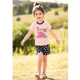 thumbnail image 2 of Emy Dola Toddler Girls Summer 2 Piece Outfits 100% Cotton Short Sleeve T-Shirt and Elastic Waist Shorts Clothing Sets 2-7 Years, 2 of 7