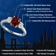 thumbnail image 2 of Gem Stone King 925 Silver and 10K Yellow Gold Red Rhodolite Garnet and Lab Grown Diamond Engagement Ring for Women | 1.89 Cttw | Oval 8X6MM | Gemstone January Birthstone | Size 7, 2 of 6