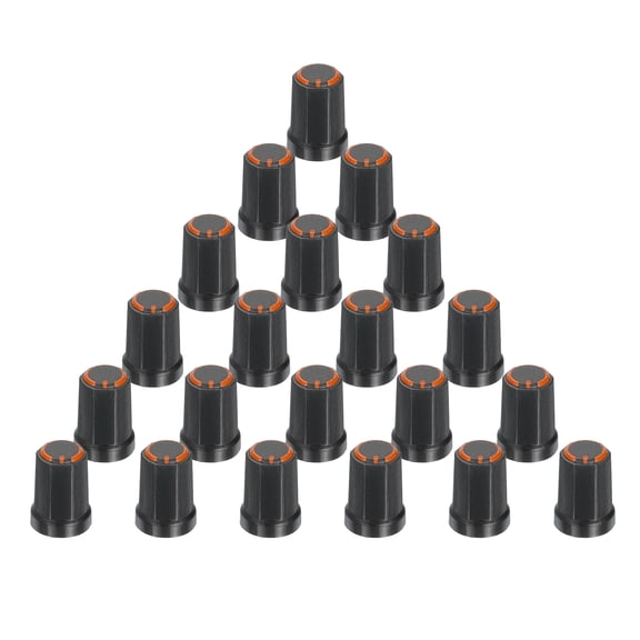 Uxcell 20 Pcs 6mm / 0.24" Shaft Hole Knob Guitar Amplifier Orange